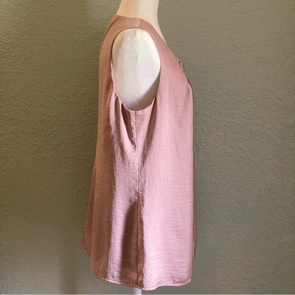 Cabi Button Blouse Fawn Blush Dusty Rose Mauve Lined Womens Medium Top - Picture 3 of 10
